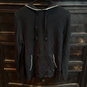 Polo Ralph Lauren Thermal Hoodie Men's Small Black Cotton Waffle Knit Sleepwear